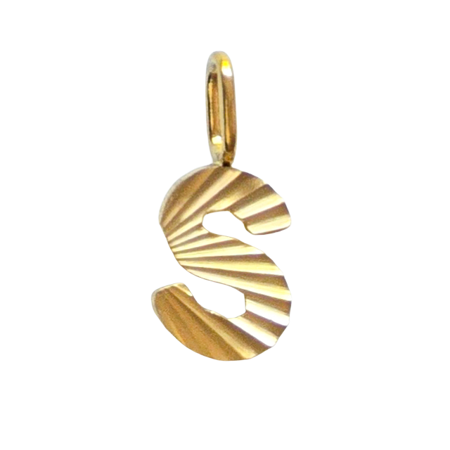 Gold Sunburst Initial Charm