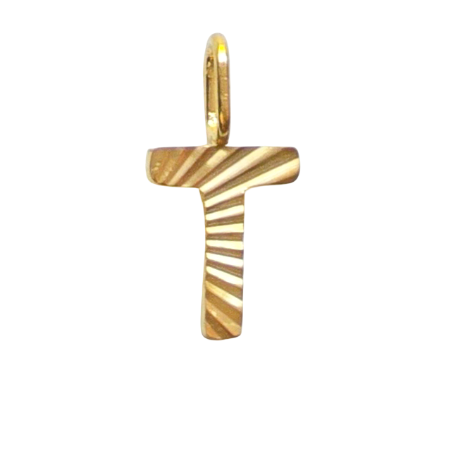 Gold Sunburst Initial Charm