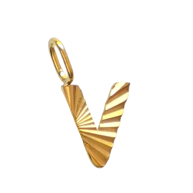 Gold Sunburst Initial Charm