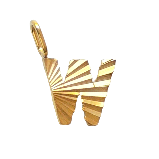Gold Sunburst Initial Charm