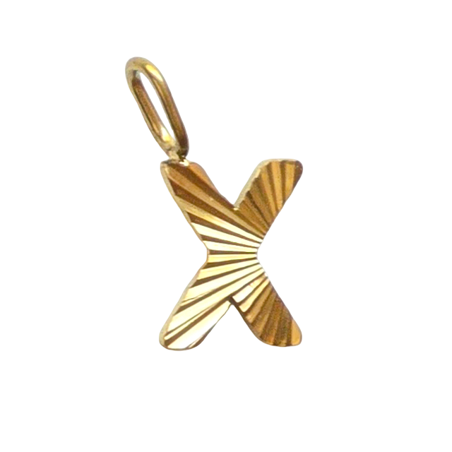 Gold Sunburst Initial Charm