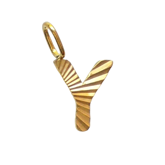 Gold Sunburst Initial Charm