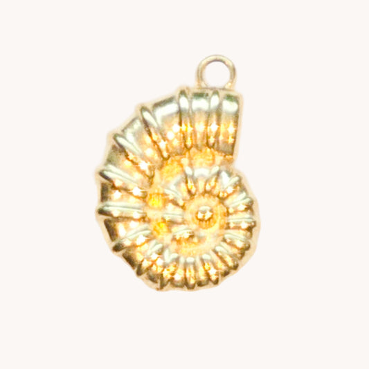 Gold Swirl Nautilus Charm