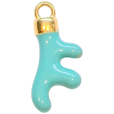 Gold Teal Coral Charm