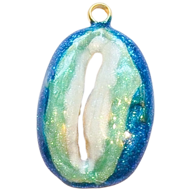 Gold Teal Stone Charm