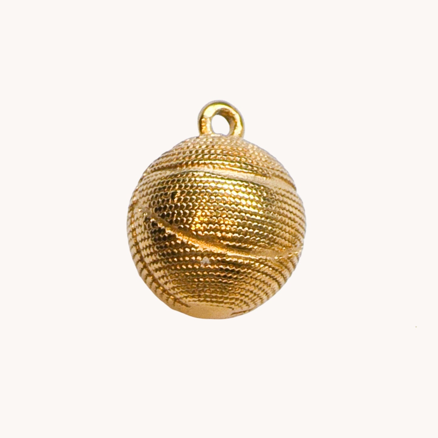 Gold Textured Ball Charm