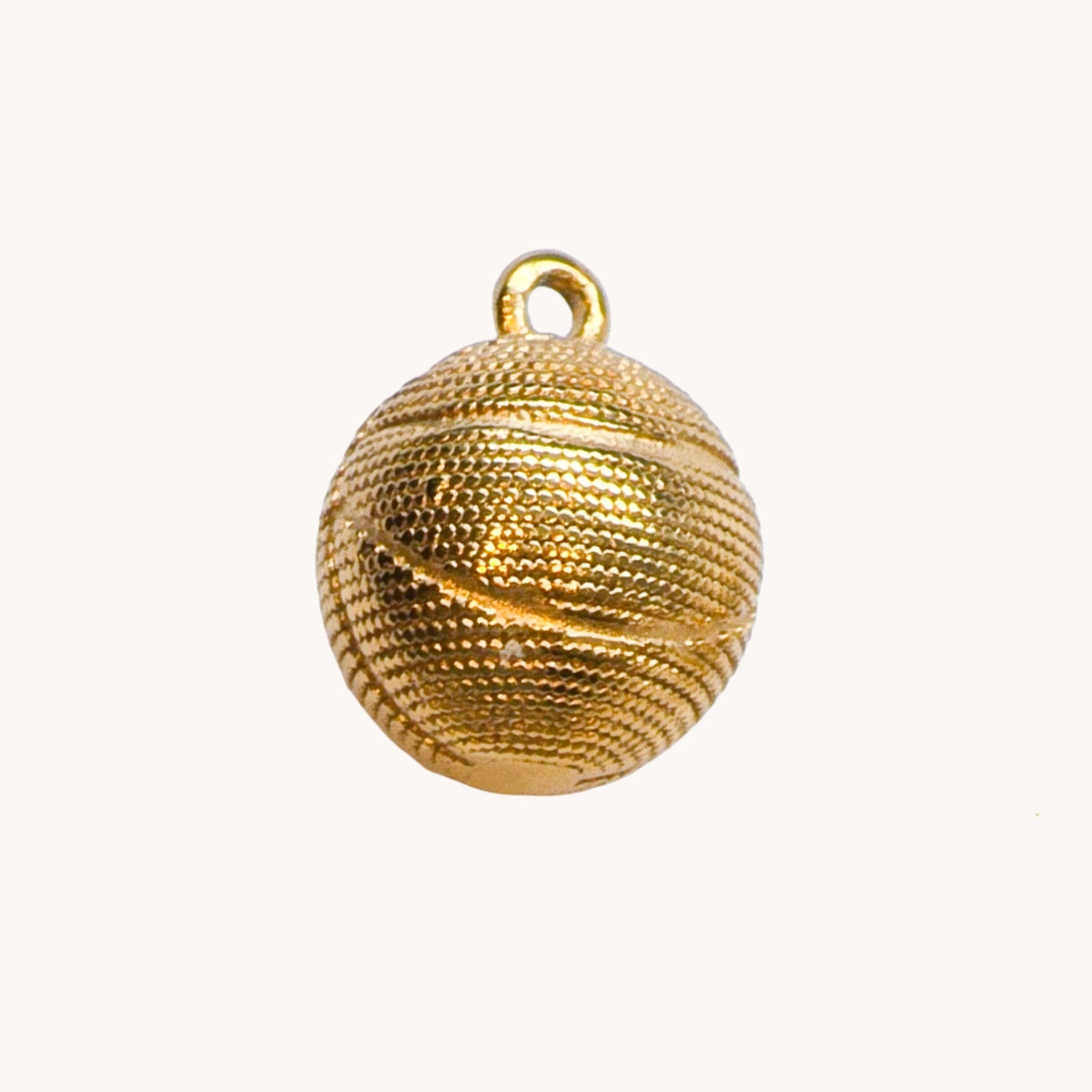 Gold Textured Ball Charm