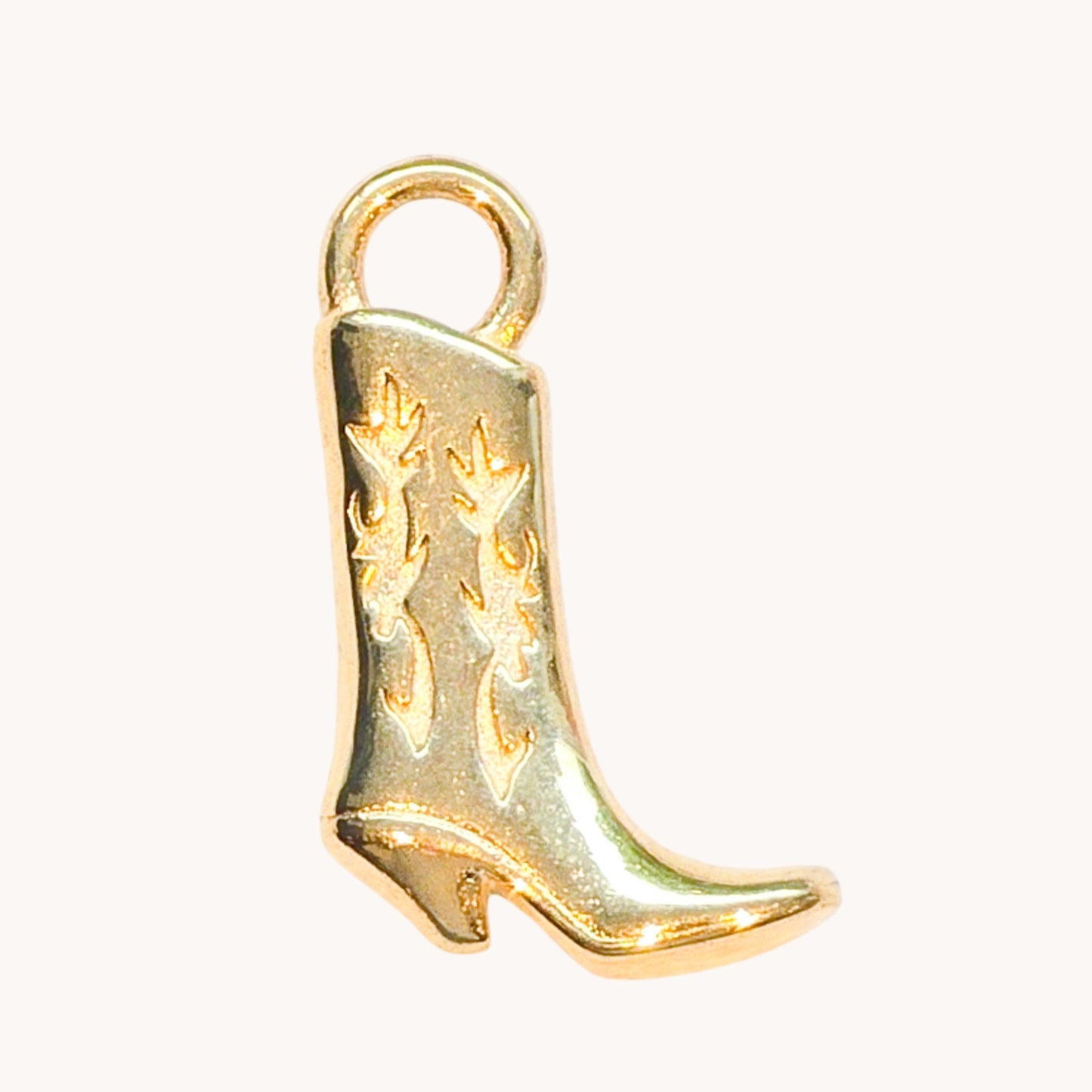 Gold Textured Cowboy Boot Charm