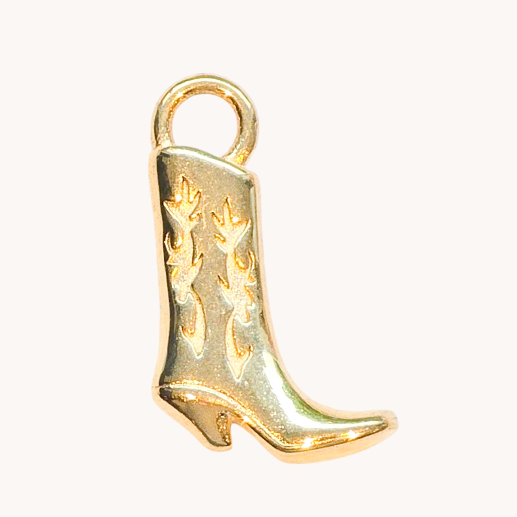 Gold Textured Cowboy Boot Charm