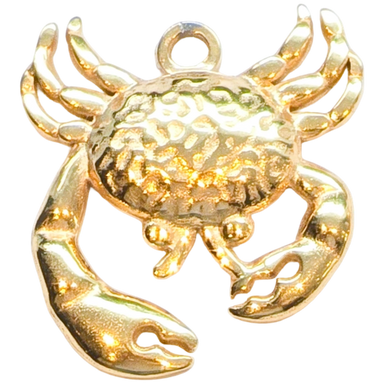 Gold Textured Gold Crab Charm