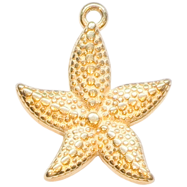 Gold Textured Starfish Charm