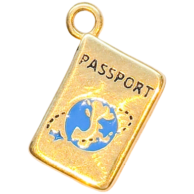 Gold Travel Passport Charm