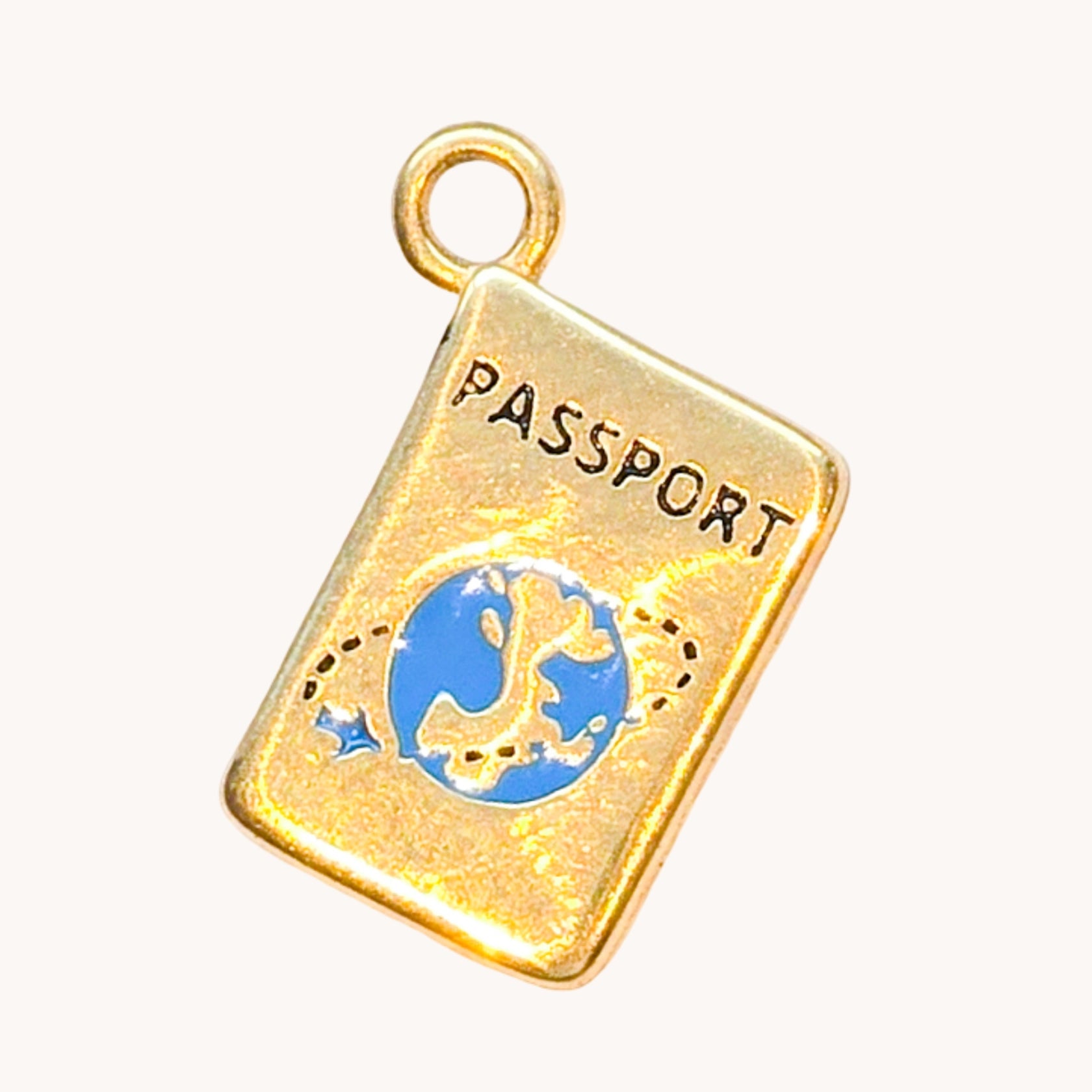 Gold Travel Passport Charm
