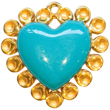 Gold Turquoise Heart Charm