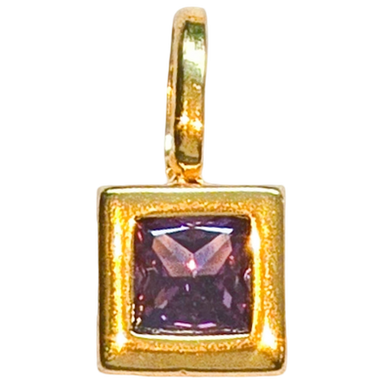 Gold Violet Square Charm