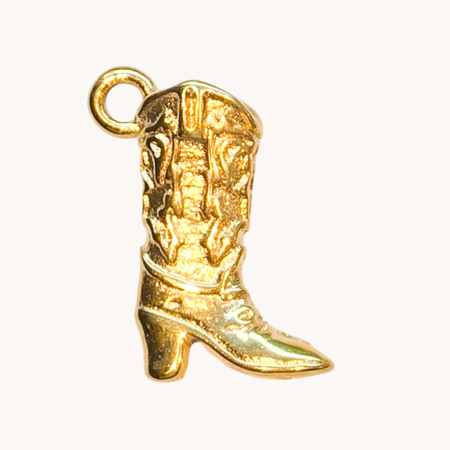 Gold Western Boot Charm
