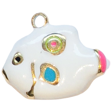 Gold White Fish Charm
