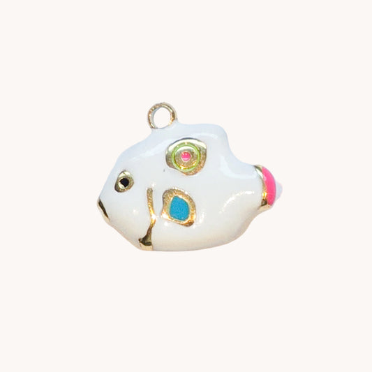 Gold White Fish Charm