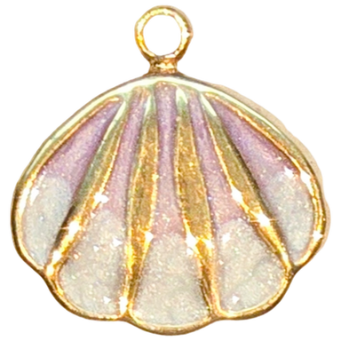 Gold White Shell Charm