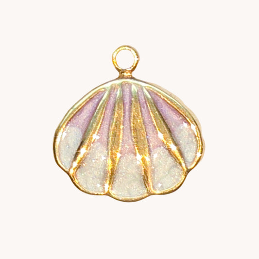 Gold White Shell Charm