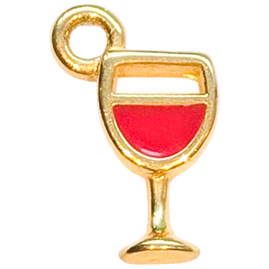 Gold Wine Glass Charm