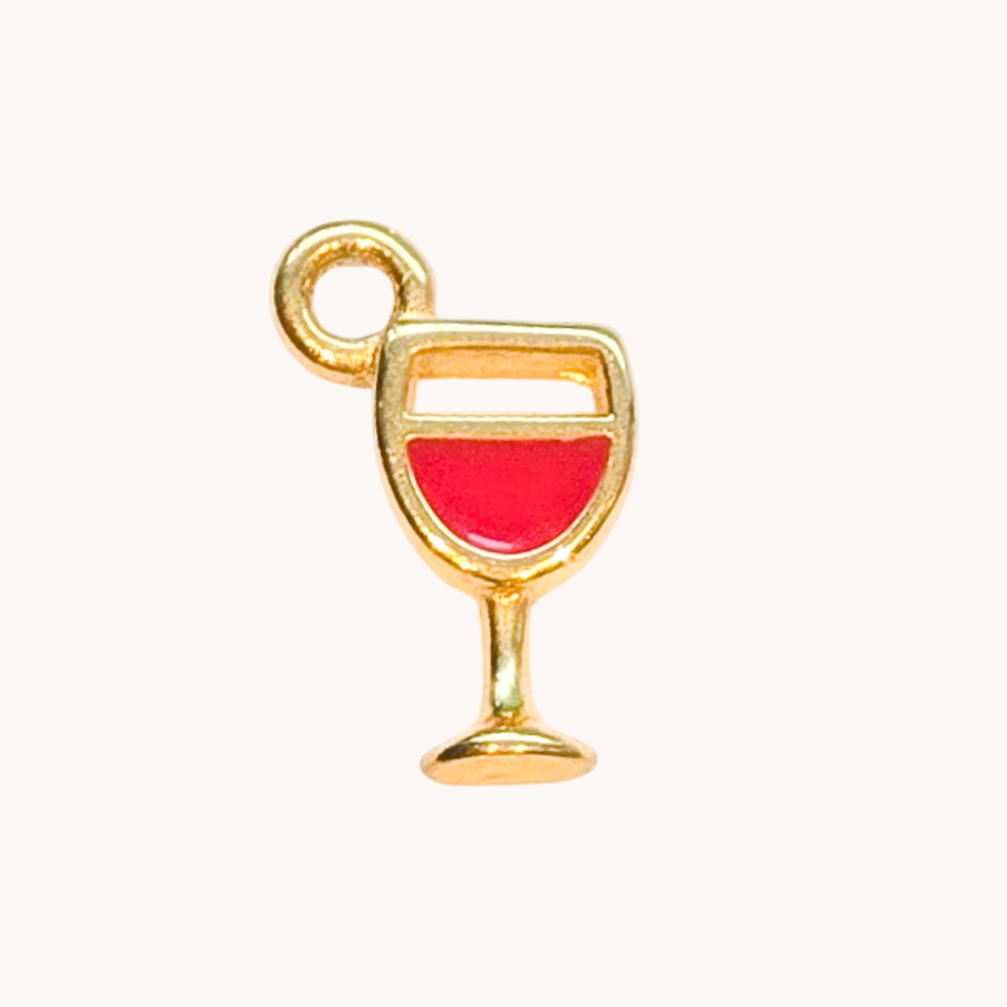Gold Wine Glass Charm