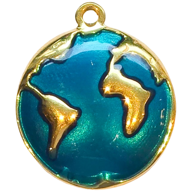 Gold World Map Charm