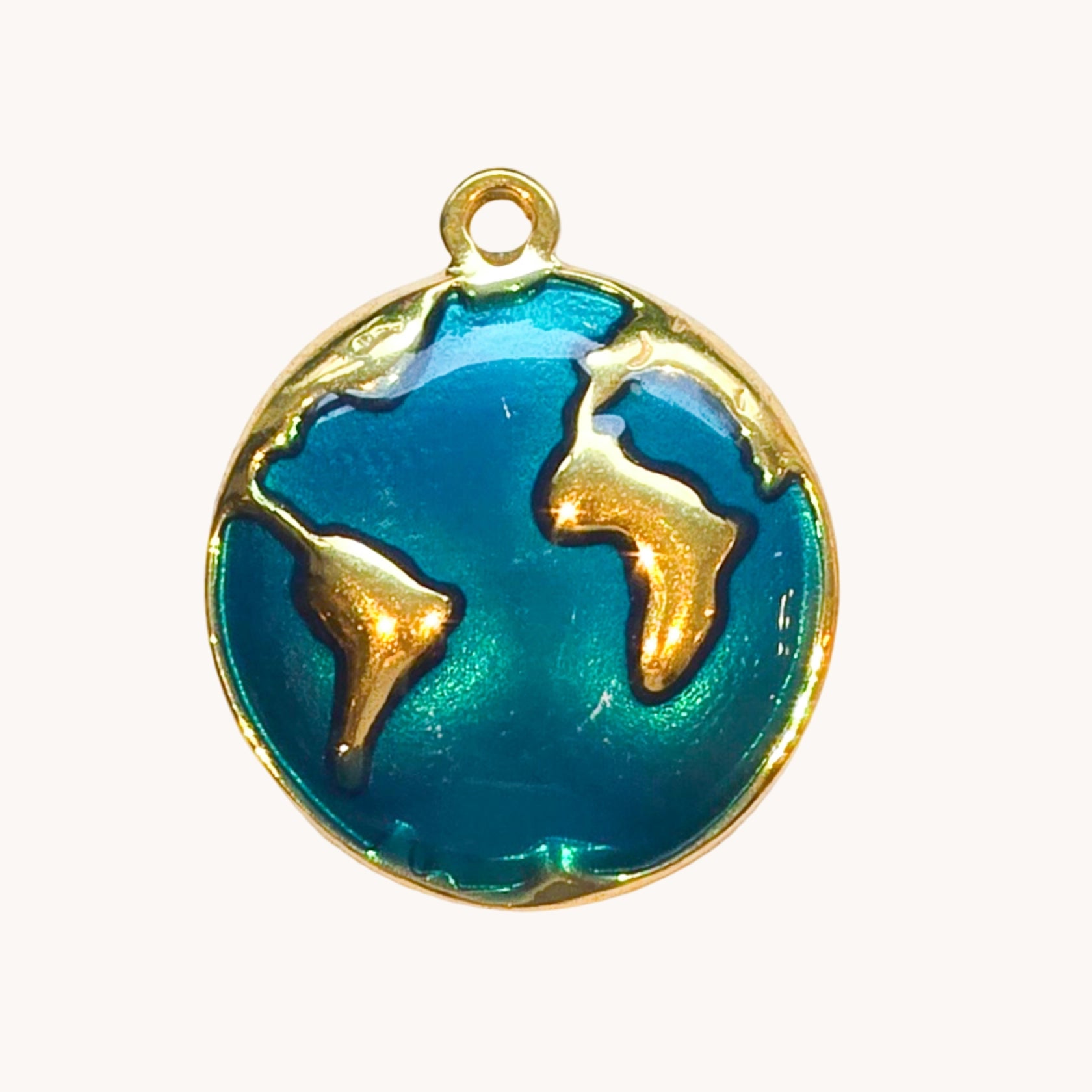 Gold World Map Charm