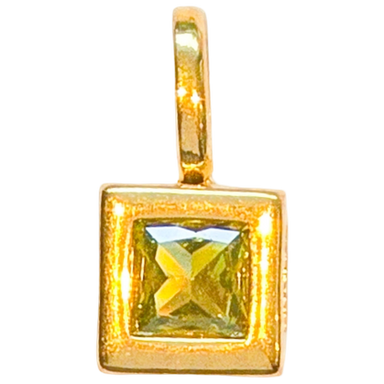 Gold Yellow Gem Square Charm